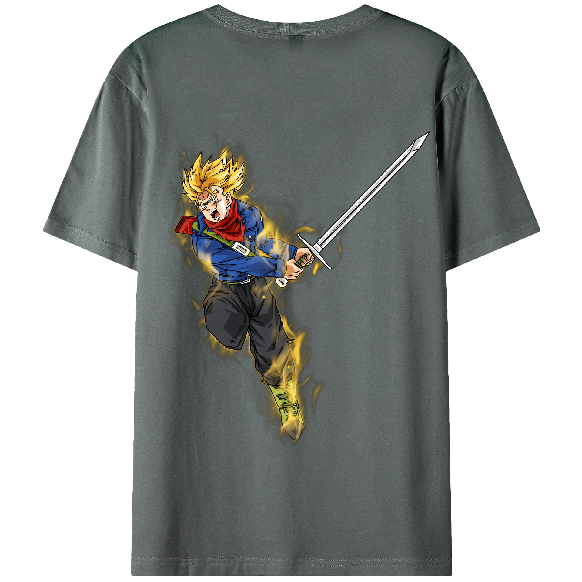 （画像用） ドラゴンボール トランクス（Torankusu）DRAGON BALL Trunks 綿100％半袖Tシャツ（背面プリント）